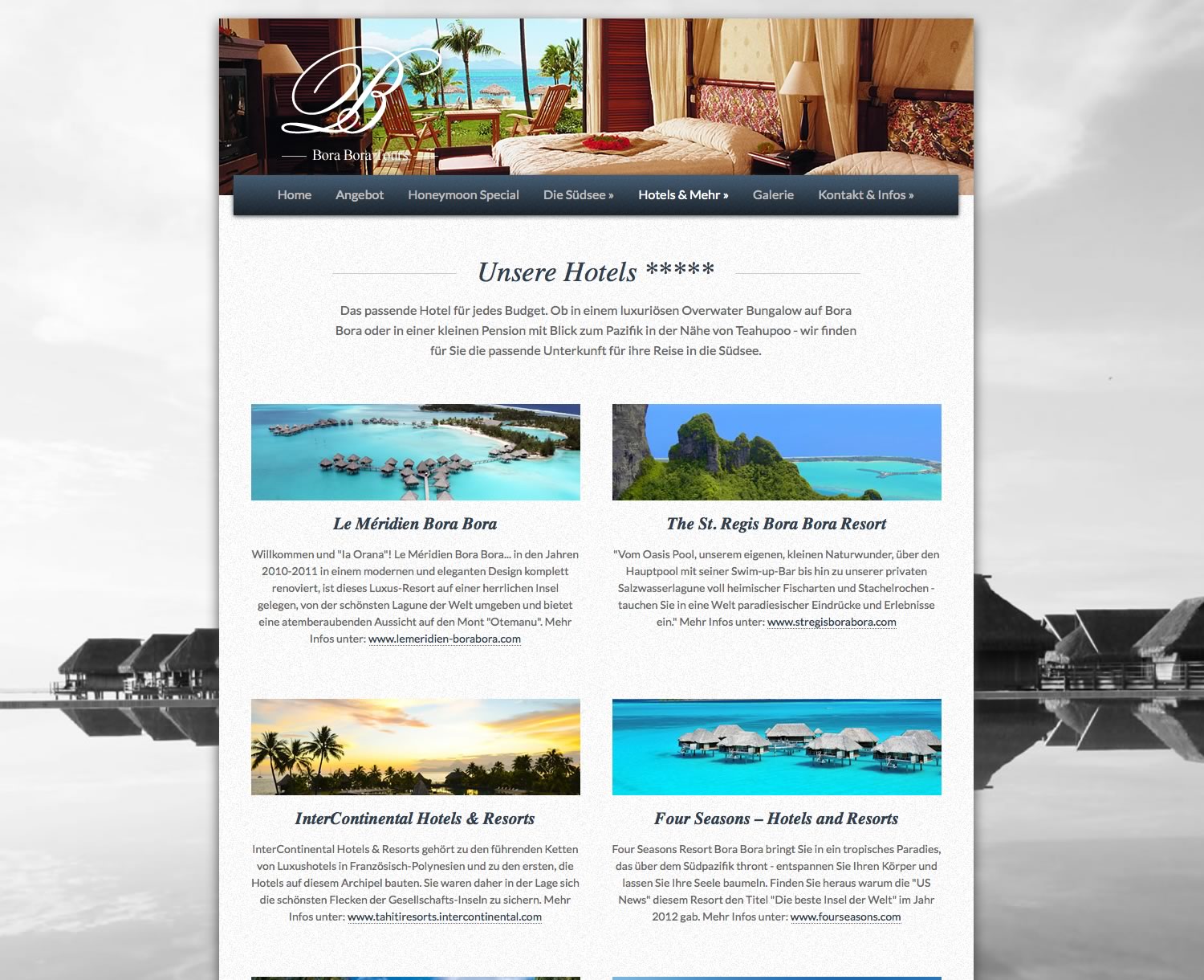 Bora Bora, Tours, Reisen, Urlaub, Ferien, Flüge, HTML 5, jQuery, Website, Homepage, Programmierung, Entwicklung, Webdesign, Web, Internetauftritt, Firma, Unternehmen, Weblooks