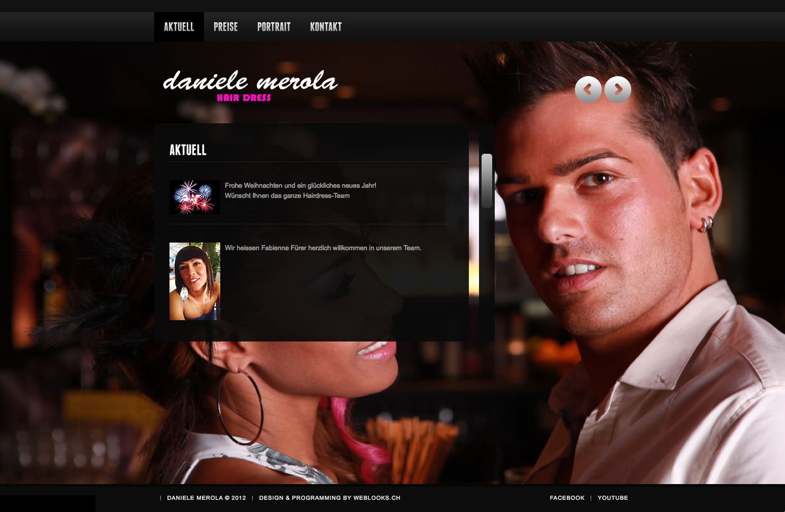 Daniele Merola, Hairdress, Make Up, Artist, Coiffeur, Website, Homepage, Programmierung, Entwicklung, Webdesign, Web, Internetauftritt, Firma, Unternehmen, Weblooks