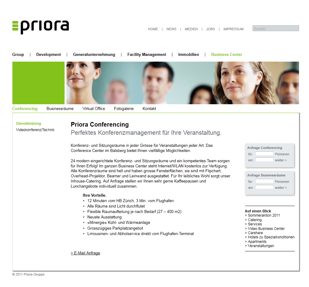 Priora, AG, group, real estate, facility management, general contracting, business center, website, homepage, programming, development, web design, web, internet presence, company, weblooks