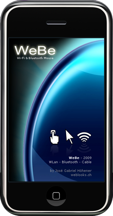 WeBe Bluetooth Mouse, Bluetooth, WiFi, Mouse, Maus, Trackpad, iPhone Entwicklung, Apps, App Programmierung, Schweiz, Xcode, Objective-C, Games, Weblooks