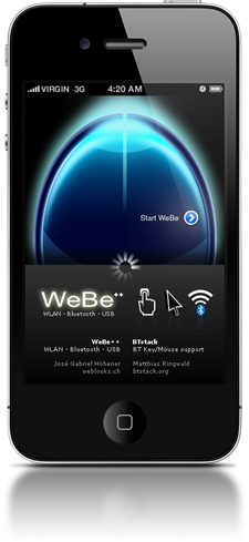 WeBe++, Bluetooth, HID, Mouse, Keyboard, iPhone Entwicklung, Apps, App Programmierung, Schweiz, Xcode, Objective-C, Games, Weblooks
